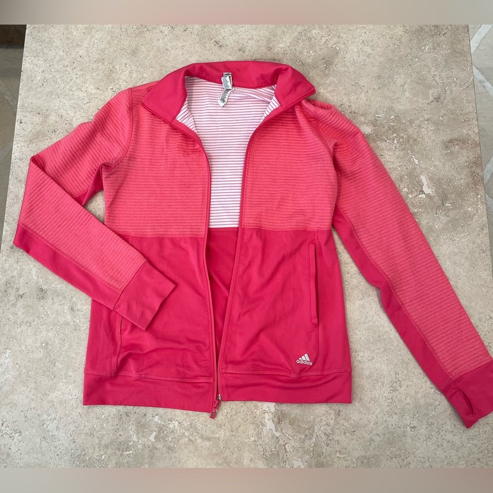 Pink Adidas athletic jacket